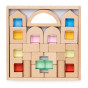 VIGA Wooden Construction Blocks with Colored Windows 32 pcs.