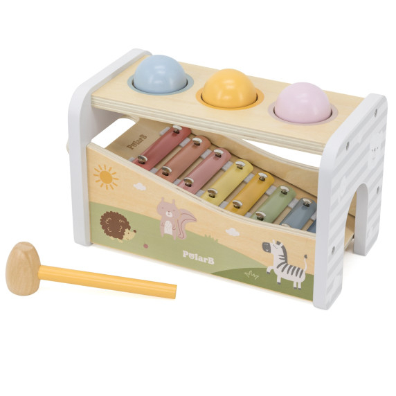 VIGA Wooden Set of Knockout + Xylophone 2 in 1