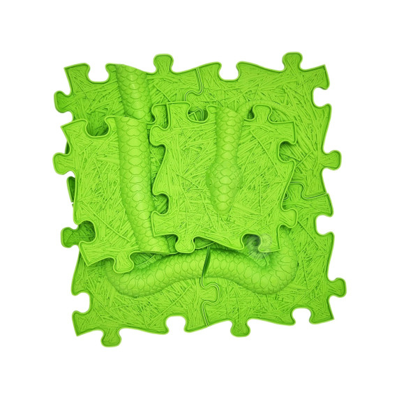 WOOPIE Sensory Mat Orthopedic Puzzle Snake Green 6 pcs.