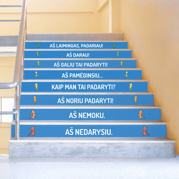 UZVARAS KĀPŅI Iekļaujot kāpņu līmējamos uzlīmju zīmējumus