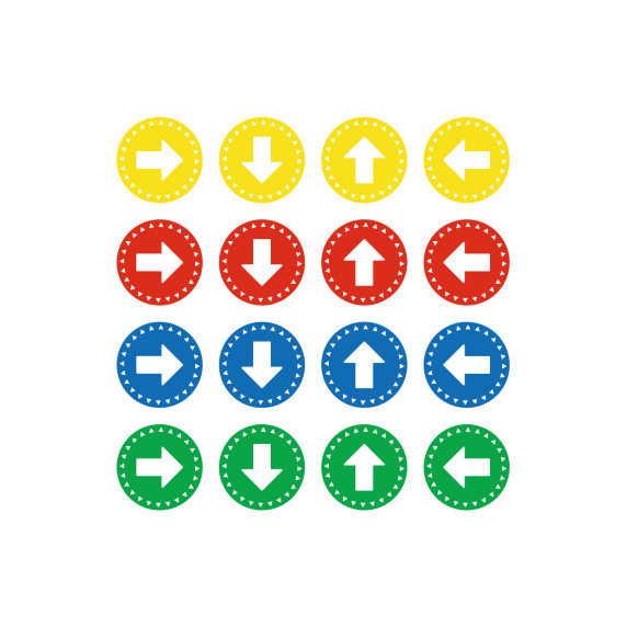 RÖRELSE RIKTNINGSDEKALER Set med golvdekaler