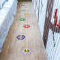 SMALL BRIGHT FLOWERS WITH NUMBERS Floor sticker