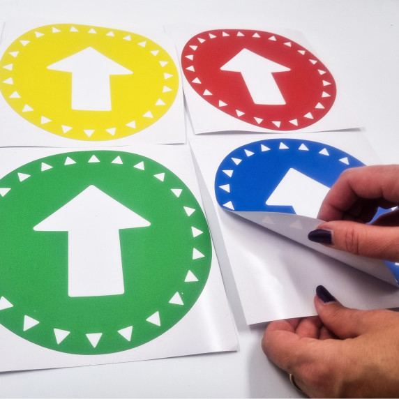 RÖRELSE RIKTNINGSDEKALER Set med golvdekaler