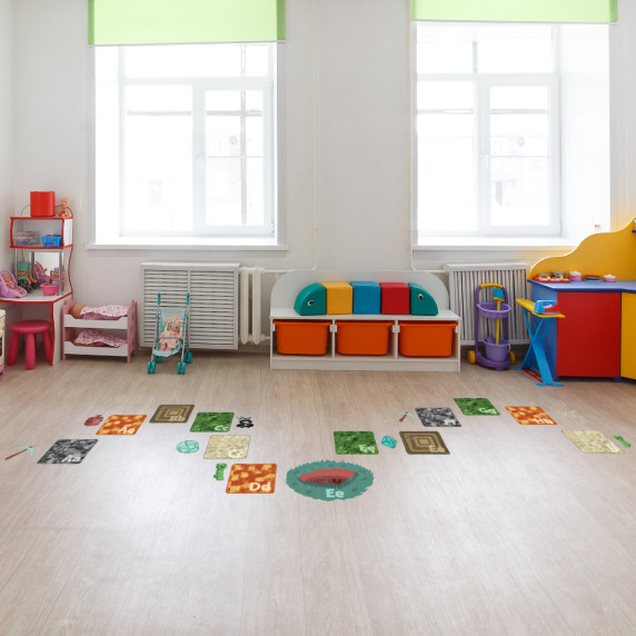 ABC Minecraft game floor stickers