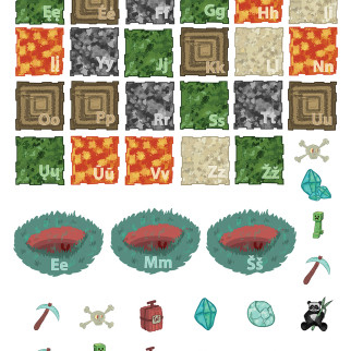 ABC Minecraft game floor stickers ABC Minecraft game floor stickers