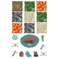 NUMBERS Minecraft-golvklistermärken - spel NUMBERS Minecraft-golvklistermärken - spel