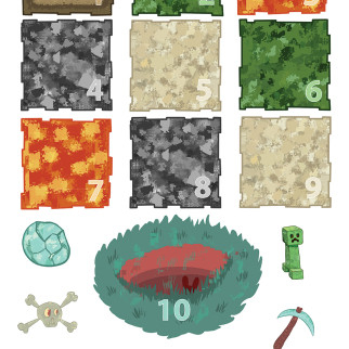 NUMBERS Minecraft floor stickers - game NUMBERS Minecraft floor stickers - game