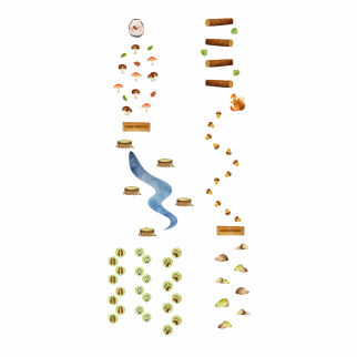 Floor game involving a forest path