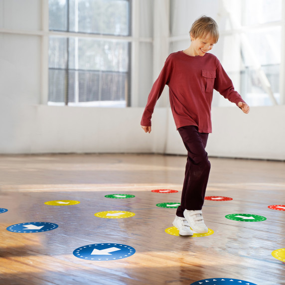 RÖRELSE RIKTNINGSDEKALER Set med golvdekaler