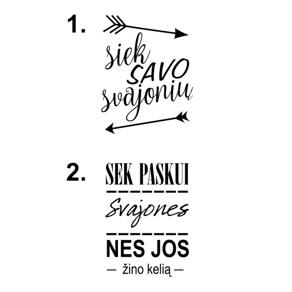 SEKO SAVĀM SAPŅIEM Motivējošs sauklis uz sienas