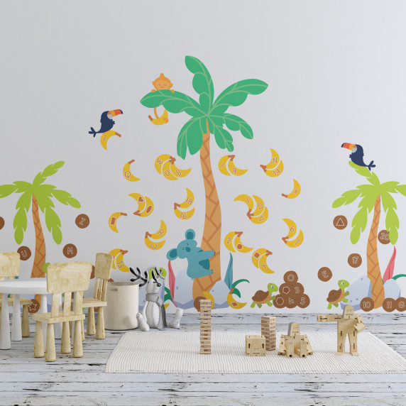 ENGLISH BEGINNER'S GUIDE IN THE TROPICS Educational wall stickers