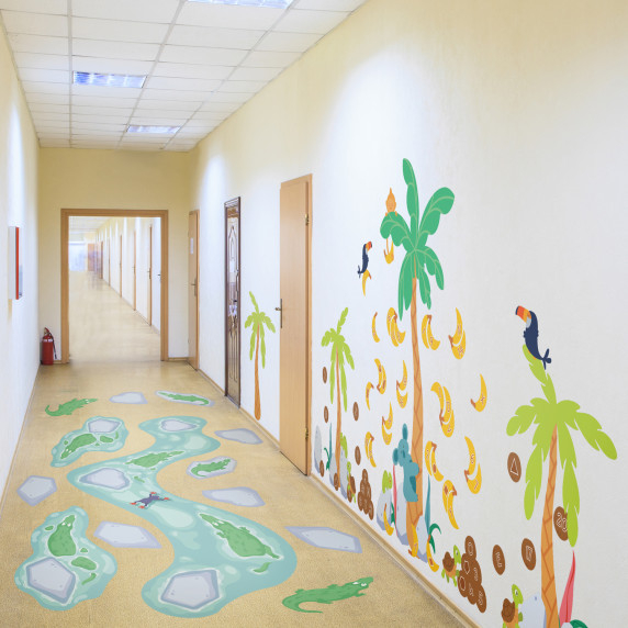 SEND KIDS TO THE TROPICS Floor and wall sticker collection