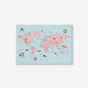 PINK WORLD MAP painting on canvas