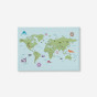 GREEN WORLD MAP painting on canvas