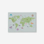 GREEN WORLD MAP painting on canvas