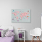 PINK WORLD MAP painting on canvas
