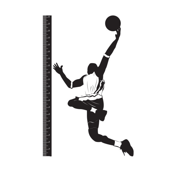 BASKETBALL PLAYER Height Chart - Sticker