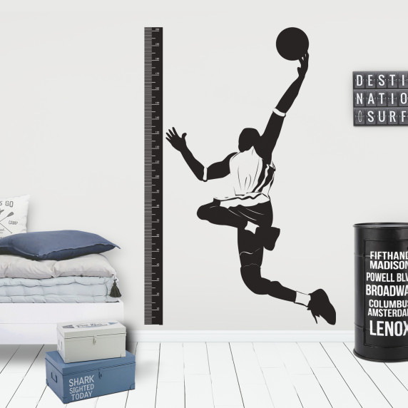 BASKETBALL PLAYER Height Chart - Sticker