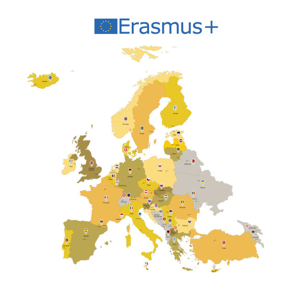 ERASMUS MAP sticker in Lithuanian