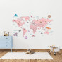 WORLD MAP OF COUNTRIES IN LITHUANIAN LANGUAGE Educational wall sticker