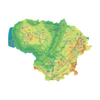 MAP OF LITHUANIAN NATURE Educational wall sticker