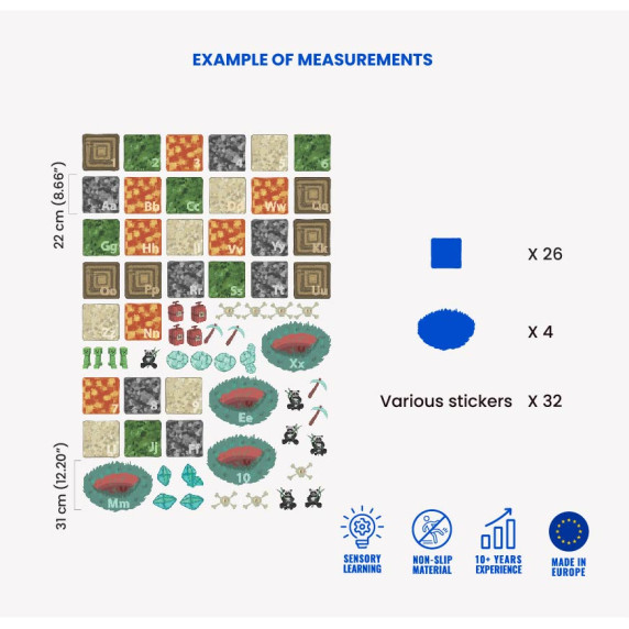 WE LEARN WITH MINECRAFT Game on the floor