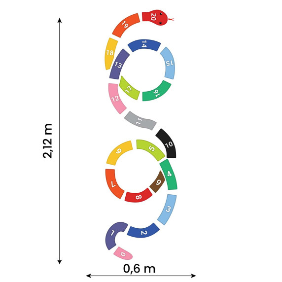 NUMBER SNAKE Floor sticker for math games